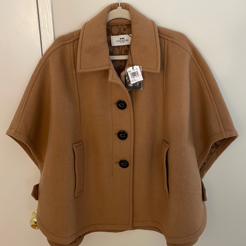 NWT Coach Short Cape Jacket